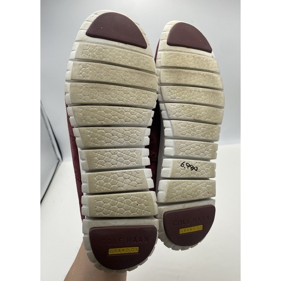 Cole Haan Women's Zerogrand Wingtip Suede Oxford Shoes Maroon Size 8.5 B - Picture 8 of 8